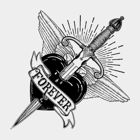 переводная татуировка kærlighedens pil