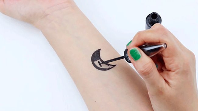 temporary tattoo, transfer tattoo, how to make temporary tattoos with eyeliner pencil, home transfer tattoos