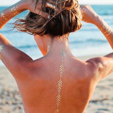 Temporary gold tattoos, gold tattoos